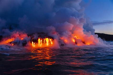 lava boat  kilauea volcano hawaii volcanoes national park hawaii scenic unframed