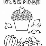 Cupcake Coloring November Netart sketch template