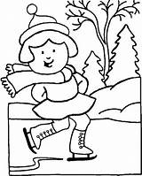 Winter Coloring Pages Color Skating Girl Fun sketch template