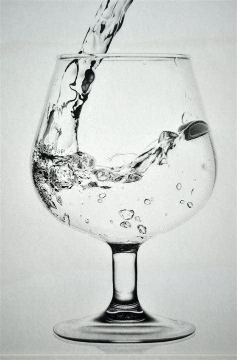 Glass Drawing Pencil Sketch Colorful Realistic Art