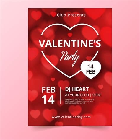 valentines day party poster vector