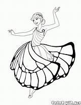 Coloring Fairy Mariposa Disegni Fata Hada Feen Colorkid Danze Farfalla Dances Bailes Malvorlagen Fada Tänze Schmetterling sketch template