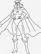Superhero Female Coloring Pages Superheroes Drawing Template Cape Outline Printable Kids Super Girl Girls Blank Templates Hero Colouring Color Sheets sketch template