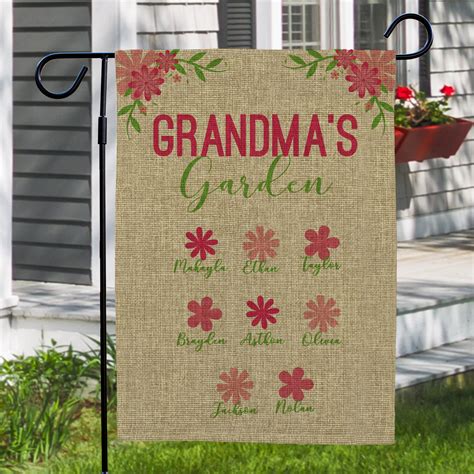 grandmas garden personalized garden flag giftsforyounow