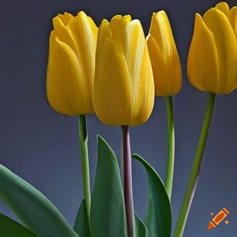 yellow tulips  bloom  craiyon