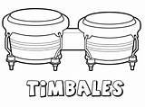 Instrumentos Musicales Timbales Dibujos Nombres Unos Timbal sketch template