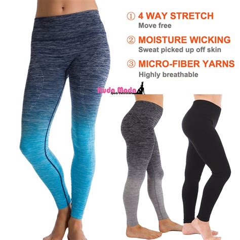 women high waist full length sports leggings yoga pants fitness workout wear ebay