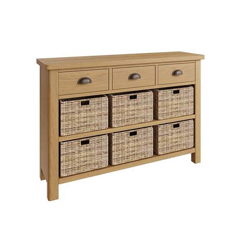 dair  drawer  basket unit oak deskellyinteriors