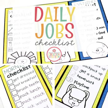 daily jobs checklist  jones creation station store