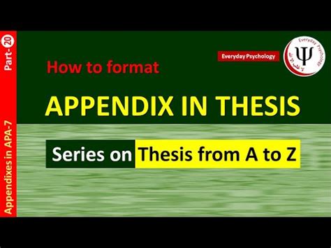 format appendix  thesis    youtube