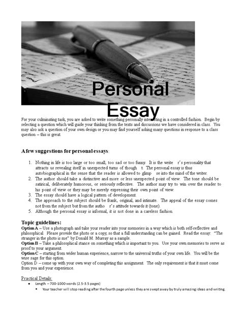 personal essay templates  allbusinesstemplatescom