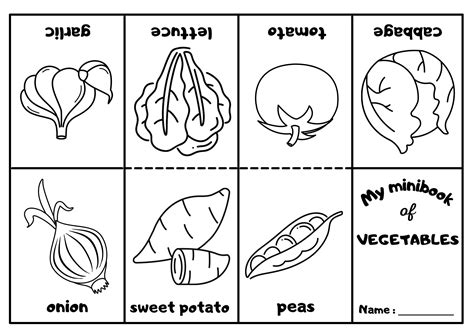 vegetables mini coloring pages  ezpzlearncom