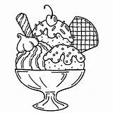 Ice Cream Coloring Pages Sundae Cone Print Printable Waffle Drawing Color Kids Dessert Cube Banana Split Shop Template Cute Whipped sketch template