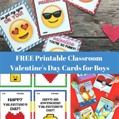 printable classroom valentines day cards  boys swaggrabber