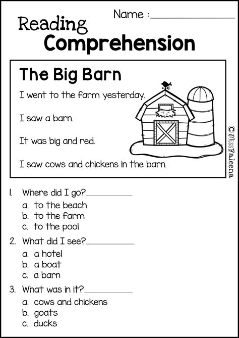 reading comprehension set  kindergarten reading worksheets st