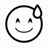 Emoticon Smiley Sweat Happy Emoji Emotion Icon Face 512px sketch template