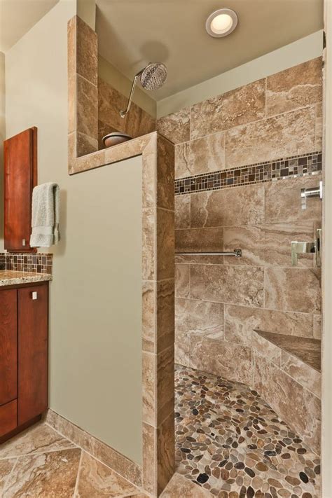 Bathroom Remodel With Doorless Walk In Shower Master