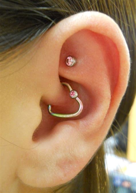 double layered rook piercings  accessorize  ear