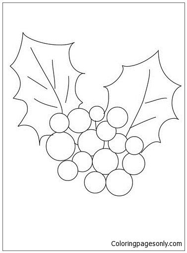 christmas holly coloring pages  printable coloring pages