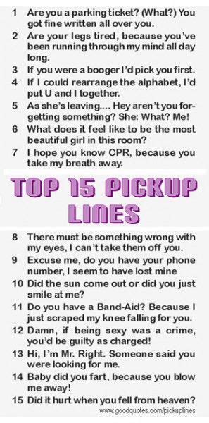 Funny Pick Up Lines That Situation Where They Resort