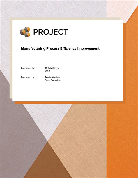 manufacturing process improvement sample proposal  steps