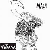 Coloring Moana Maui Pages Printable Demigod Print Printables Top Size sketch template