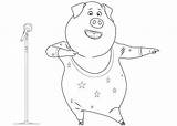 Sing Coloring Pages Movie Kids Pig Dancing Printable Gunter Print Color Cartoon Ash Rosita Characters Sheets Book Children Creative Books sketch template