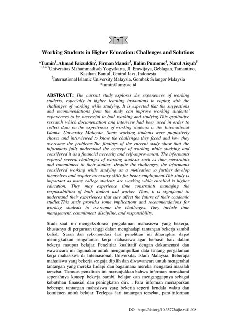 working students  higher education challenges  solutions