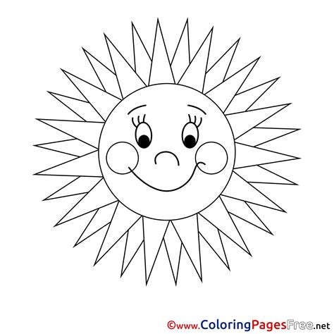 ray children summer colouring page sun
