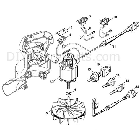 stihl electric blowers  parts diagram electric motor