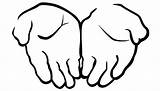 Hands Coloring Hand Pages Open Praying Asking Two Colouring Attached Clip Cupped Drawing Template Clipart Helping Jesus Handprint Color Clipartmag sketch template