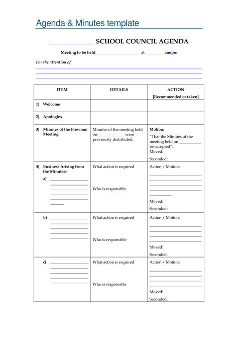 blank meeting templates  allbusinesstemplatescom