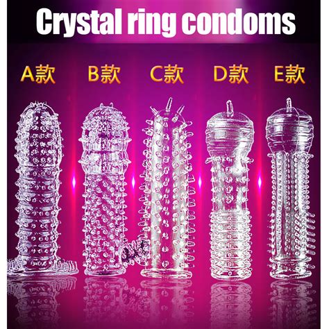10pcs new time delay crystal penis rings reusable condom penis sleeves