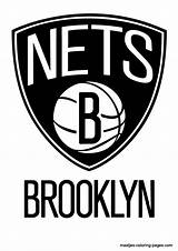 Nets Brooklyn Coloring Pages Nba Logo Print Browser Window Basketball sketch template