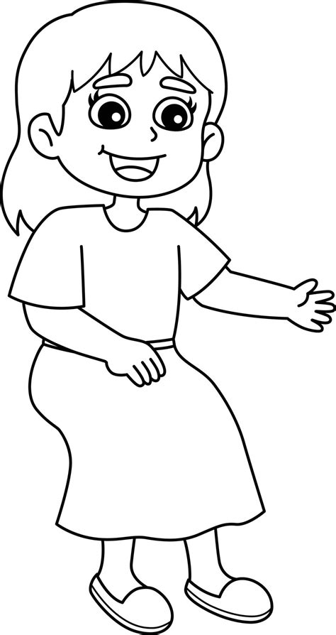sitting mother isolated coloring page  kids  vector art