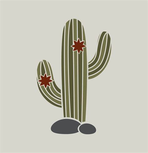 stencil cactus cactus design decorative cactus ref  etsy