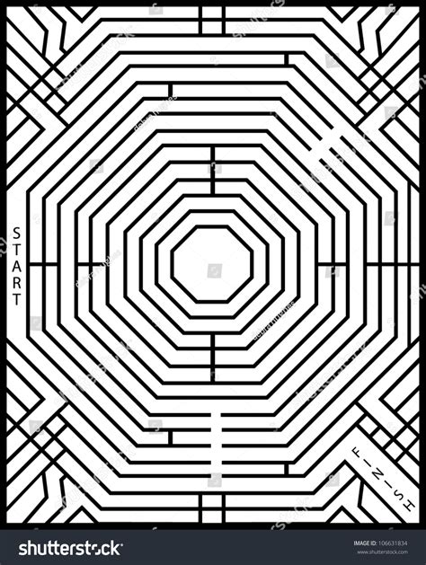 simple maze puzzle stock vector illustration  shutterstock
