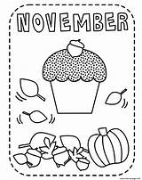 Coloring November Pages Printable Sheets Kids Cupcakes School Color Cupcake Coloring4free Middle Print Calendar Clip Month Year Getdrawings Themes Library sketch template