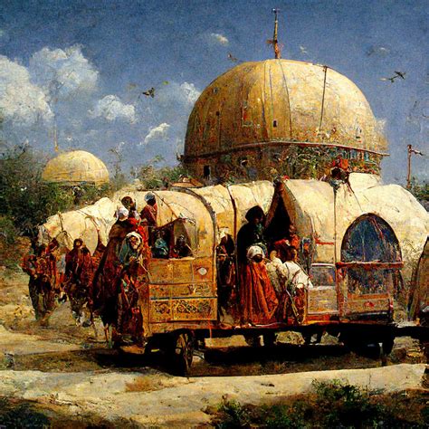 caravan arriving jerusalem orientalist painting aabf