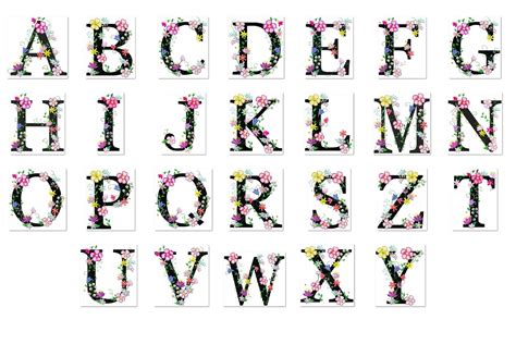 floral  alphabet garden flag monogram lace swirl flowers block font font machine embroidery