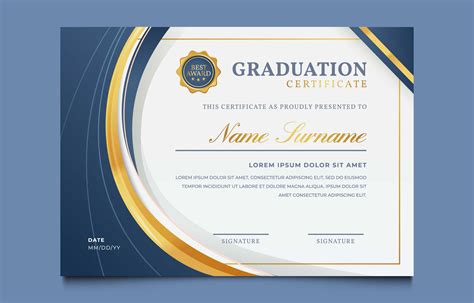 certificado de graduacion premios plantilla de diploma  vector