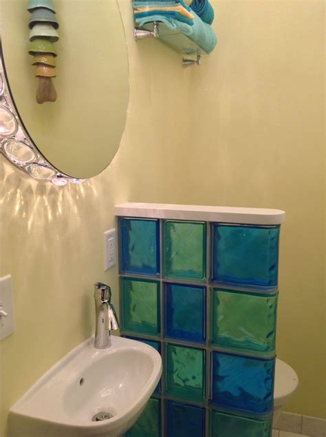 Colored Glass Block Shower And Partition Walls In A Condo