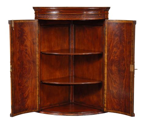 hanging semi circular mahogany cabinet