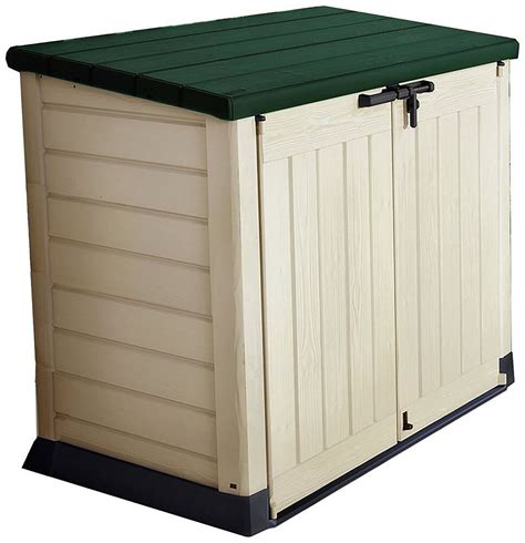 keter plastic store   garden storage box tangreen  ebay