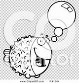 Blowfish Talking Outlined Coloring Clipart Vector Cartoon Cory Thoman sketch template