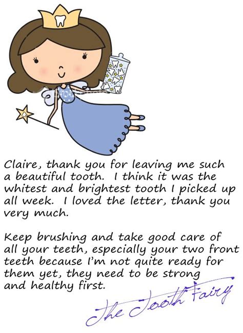 letter   tooth fairy  printable