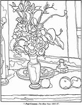 Coloring Pages Cezanne Paul Monet Matisse Still Life Color Dover Monopoly Colouring Paintings Print Famous Vase Blue Book Printable Masterpieces sketch template