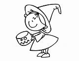 Coloring Asking Candy Child Halloween Coloringcrew sketch template