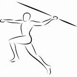 Javelin Athletics Outline Wall Sticker Thrower Decals sketch template