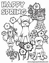 Coloring Spring Pages Happy Print April Printable First Kids Sheets Preschoolers Simple Coloring4free Adults Colouring Color Older Students Popular Books sketch template